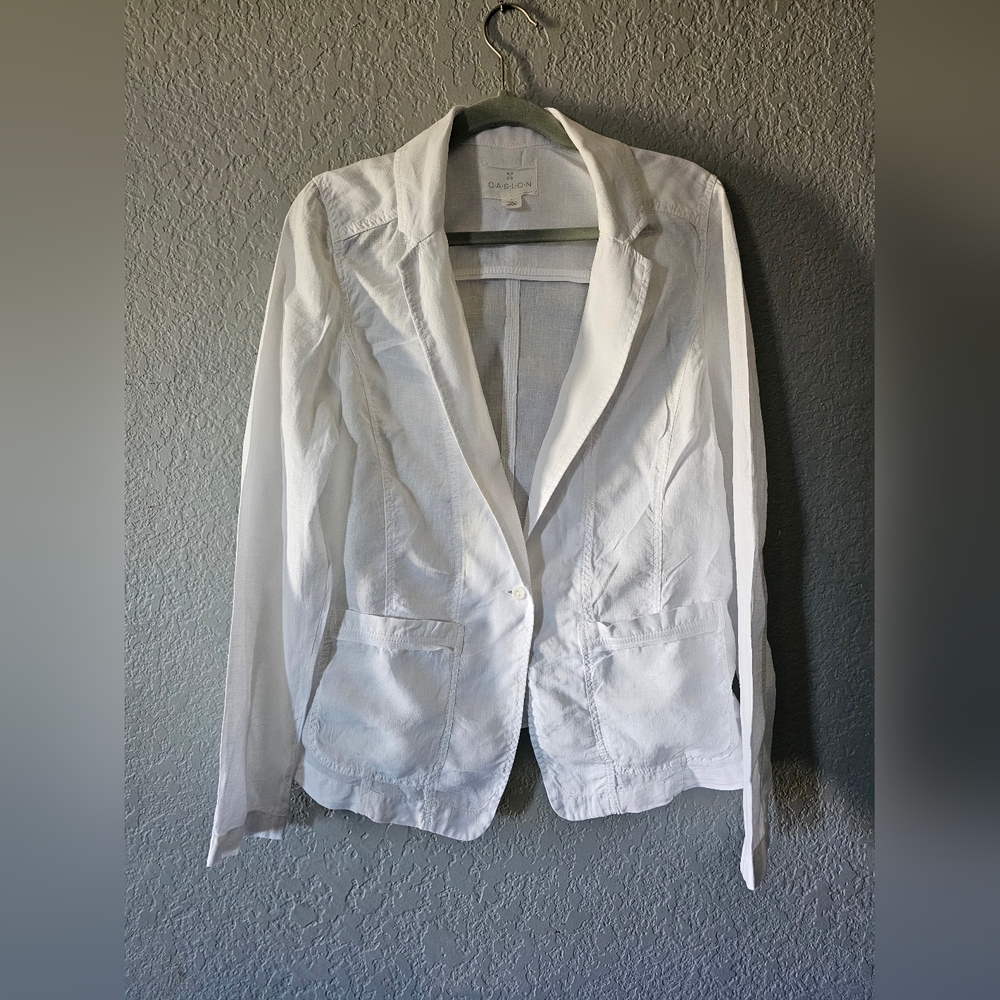 Caslon Single Button White Blazer Size L Made In India